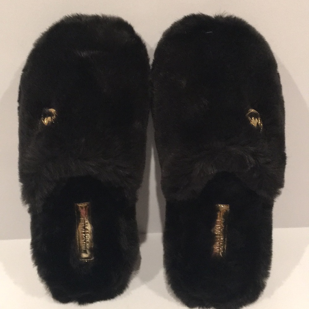 Michael Kors Black Faux Fur Slippers - Picture 2 of 6